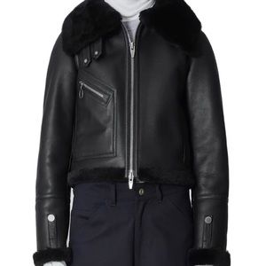 The Arrivals Moya mini XL black shearling coat